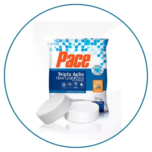 Pastilhas de cloro para piscina Pace