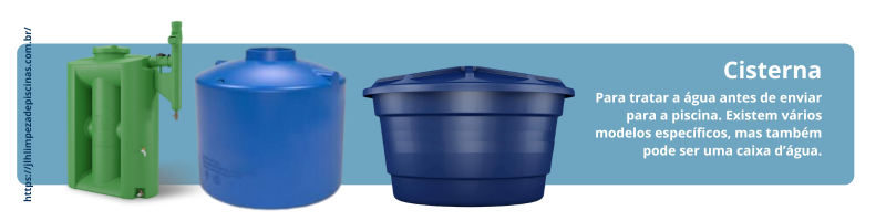 cisternas para coletar água da chuva e usar na piscina